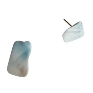 18K Gold Natural Larimar Post Earrings
